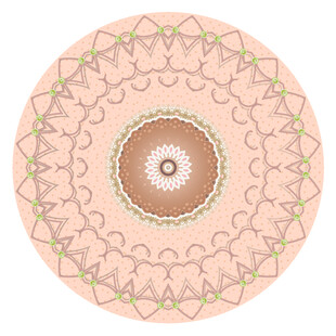 圆形古典数码印花