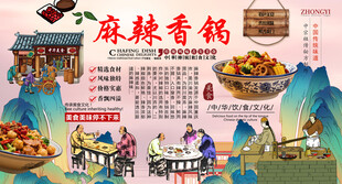 麻辣香锅背景墙