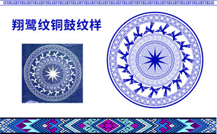 壮族翔鹭纹铜鼓纹样