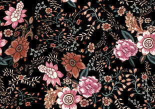 复古风花卉图案背景