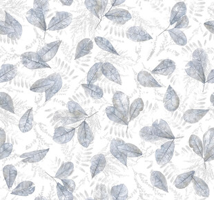 蓝白叶片图案纹理背景
