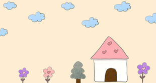 粉色房子背景图