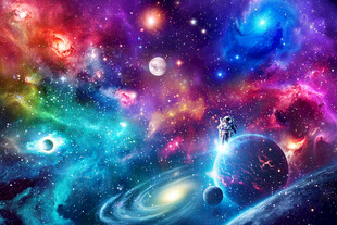 璀璨星空银河宇宙星球外太空背景