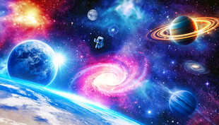 梦幻星空宇宙星球外太空黑洞背景