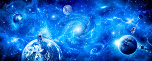 宇宙星空外太空漩涡闪电星球背景