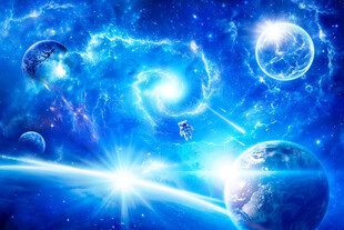 蓝色宇宙漩涡星空外太空星球背景