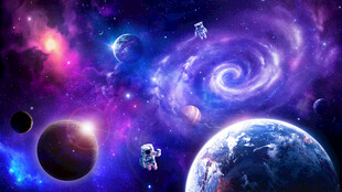 梦幻星空宇宙漩涡外太空星球背景