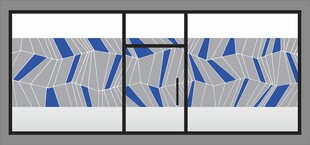 抽象几何蓝色碎片图案