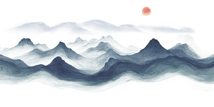 水墨山