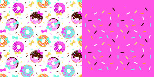 可爱卡通甜甜圈粉色背景图