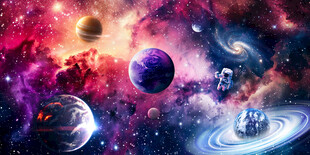 梦幻星球宇宙星空外太空银河背景