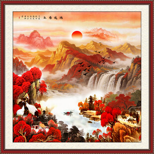 聚宝盆山水画