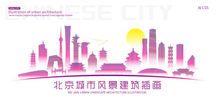 北京城市建筑插画