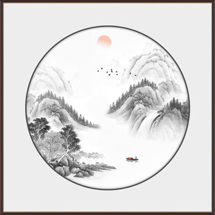 圆形山水画