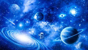 宇宙星球宇航员太空螺旋星空背景