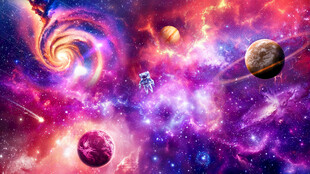 绚烂星空宇宙旋涡外太空星球背景