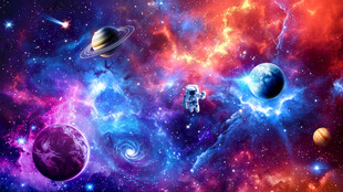 宇宙星空外太空璀璨银河星球背景