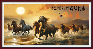 骏马油画 万马奔腾