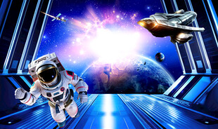 赛博朋克宇宙星空场景