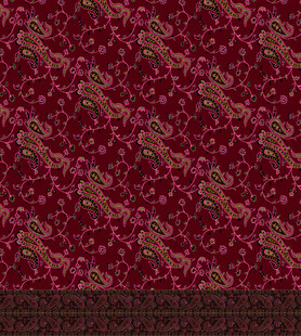 深红色几何花纹织物图案