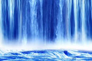 高清蓝色瀑布
