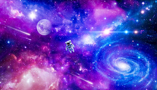 浩瀚星空宇宙太空宇航员星球背景