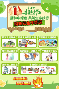 312植树节防火海报