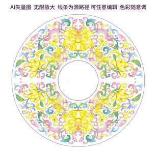 金凤凰吉祥花纹粉彩景泰蓝纹饰