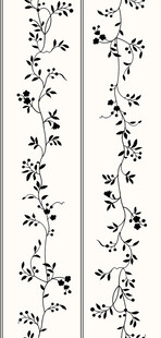 黑白花卉藤蔓图案装饰画