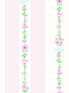 粉色条纹花卉边框图案