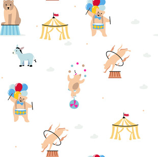 欢乐马戏团动物表演图案
