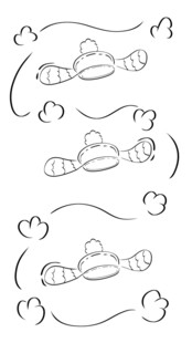 卡通财神帽与云朵图案