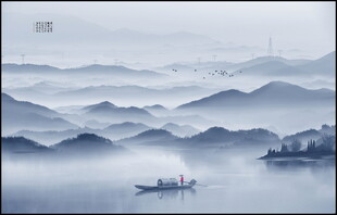 意境水墨山水画