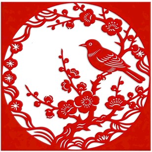 国潮喜上眉梢木雕设计