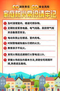 家庭防火知识宣传海报