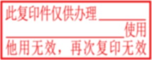 仅供办理使用的复印件