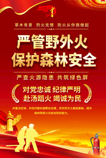 严管野外火保护森林安全海报