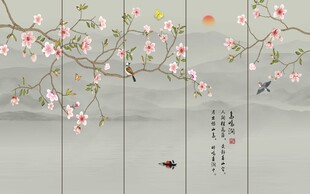 鸟鸣涧背景墙
