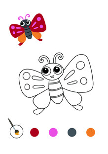 蝴蝶填色画