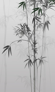 新中式水墨竹子背景墙