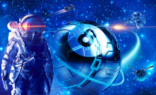 卡通 星空 宇航员背景