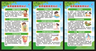 夏季健康教育知识展板