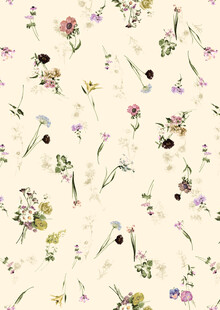 清新花卉图案背景纹理