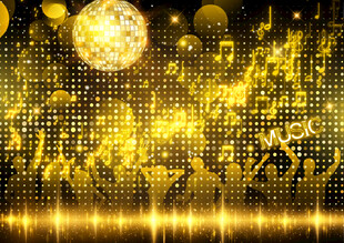 炫酷金色音符酒吧KTV音乐背景