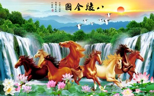 八骏图背景