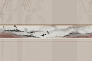 荷花金鱼形象墙