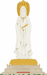 观音菩萨白色庄严塑像