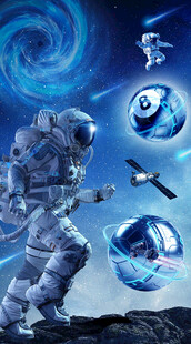 台球厅桌球厅星空科技背景墙