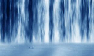 源远流长瀑布山水画