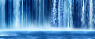 源远流长瀑布山水画背景图